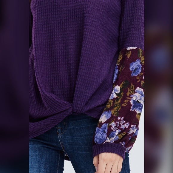 ❤️Stunning! LAST 1! Eggplant Waffle Knit Top! - Picture 8 of 8